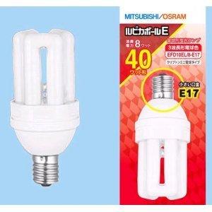 三菱 電球形蛍光ランプ 《ルピカボールE》 D形(グローブレスタイプ) 40W形 3波長形電球色 E17口金 EFD10EL/8-E17