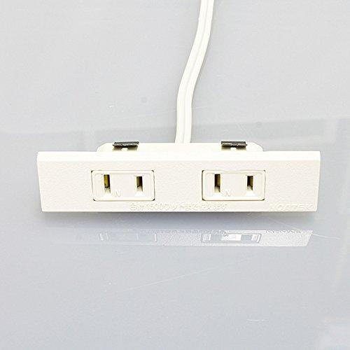 ノア 家具用コンセント（什器用） 2ヶ口コンセント 白 VFFコード2m ワンタッチ式 1500Wまで NC-1506バネ用白