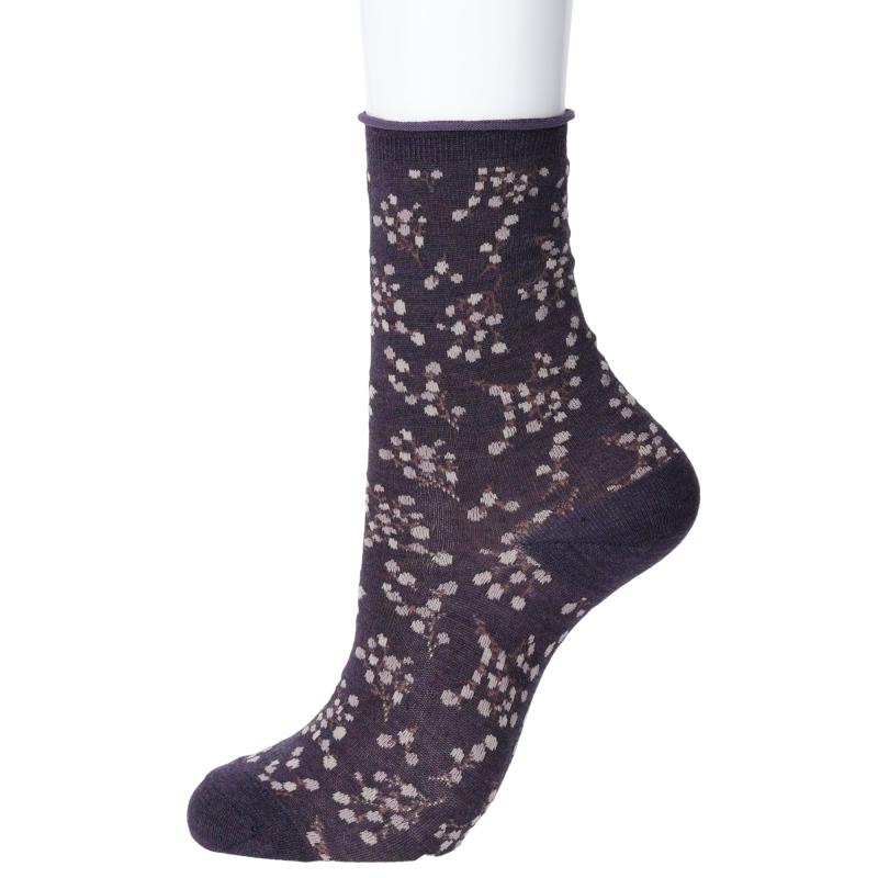[23区] クルーソックス コットンフラワー柄 2RA1294