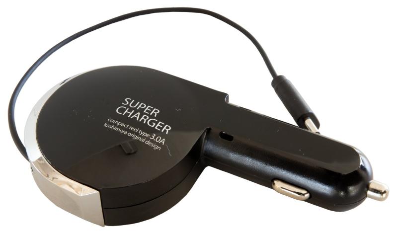 カシムラ(Kashimura) DC充電器 リール 3A Type-C ブラック NAJ-515