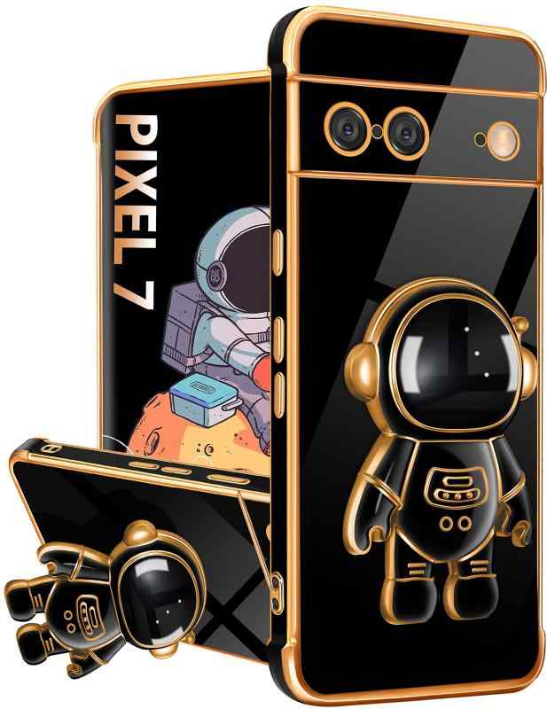 乐天商城 - Lotadilo Google Pixel 7 ケース、Pixel 7 ケース 宇宙飛行士スタンド付き 女性用 女の子用 ガーリー キュート 宇宙飛行士 ラブ ハート 金メッキ 6D 電話ケース キックスタンド付き Pixel 7 6.3インチ用