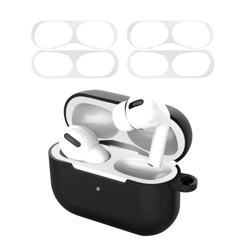 CABOBE 対応 AirPods Pro 2/1 ダストガード 【2セット0.02mm 極薄】 エアーポッズプロ2/1 シール 故障防止 吸着 ほこり ゴミ 金属製 侵入防止 防塵 粉塵防止 おしゃれ お洒落 豪華 人気 (ブラック 4枚...