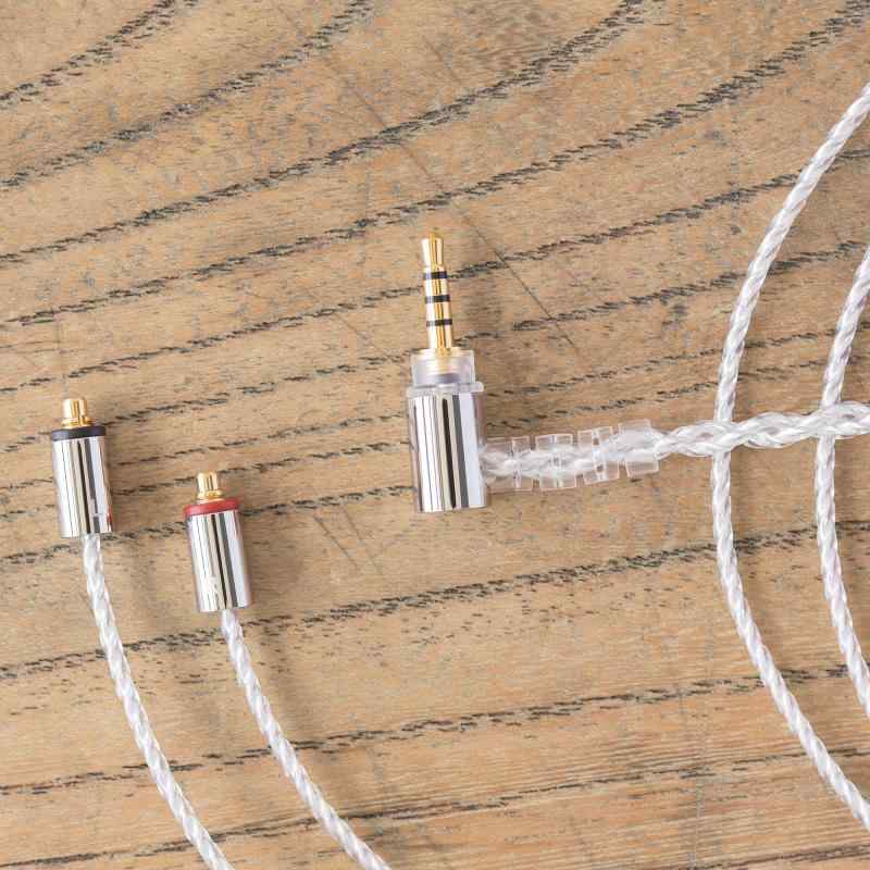 乐天商城 - final C106シルバーコードケーブル・高純度OFC・高伝送速度・MMCX (2.5mm TRRS 4極バランス)
