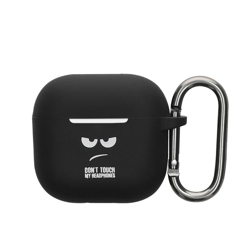 乐天商城 - kwmobile 保護ケース Apple Airpods 4対応 ケース - 耐衝撃 シリコン ケースカバー Don't touch my headphonesデザイン
