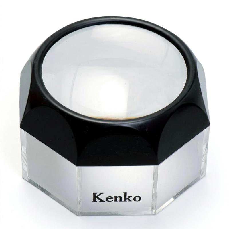 ケンコー(Kenko) ルーペ 置いて使う卓上拡大鏡 硝子レンズ(白坂) 日本製