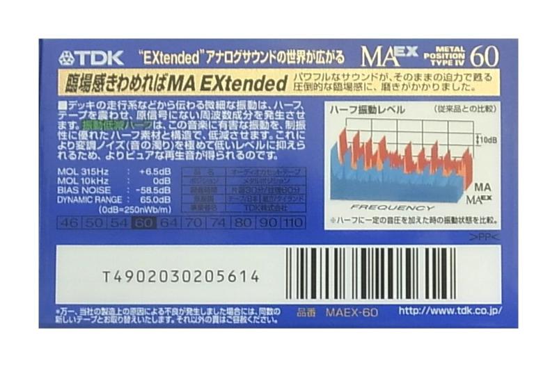 TDK �᥿��ơ��� �����åȥơ��� 60ʬ MAEX-60
