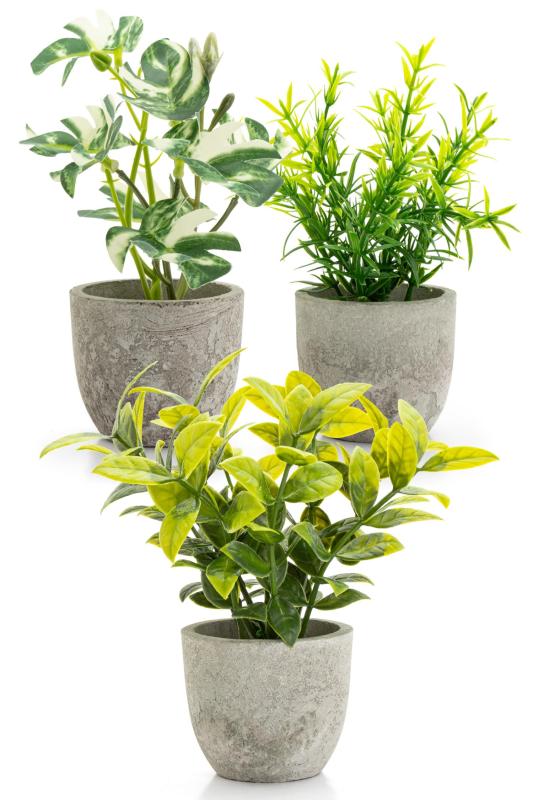 October1st フェイクグリーン 観葉植物 人工 3点セット 卓上用 光触媒加工 造花 インテリア 小物 ミニ indoor plants 人工植物 fake plant おしゃれ 緑 水やり不要 贈り物 ギフト 母の日 父の日 プレゼ