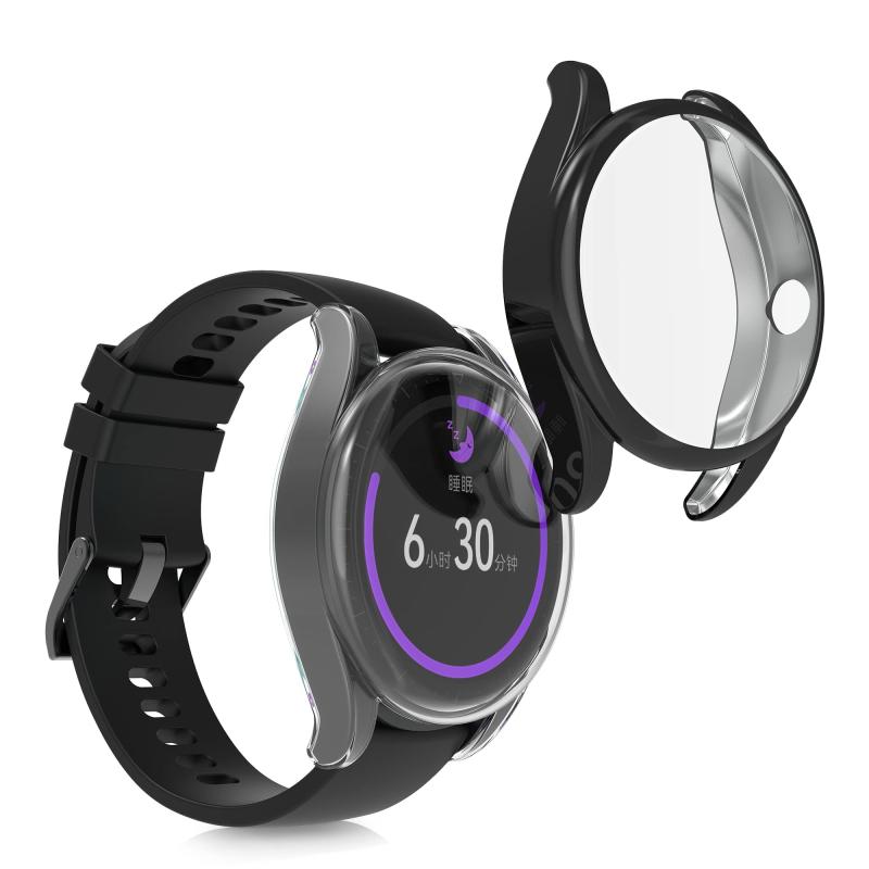 kwmobile 2x ケース Huawei Watch Buds対応 カバー - フルカバー シリコン 耐衝撃 全体保護 黒色/透明ぴったり: Huawei Watch Buds対応フルプロテクション: 頑丈で柔らかいTPUシリコンで作られた保護カバーが、あなたのスマートウォッチの画面全体を保護し、汚れや傷、破損から守ります。ランニングウォッチのフルボディを保護しても、スクリーンや側面のボタンの操作はスムーズ。快適な使用をサポートします。日常生活の相棒に: 衝撃に強いソフトなシリコンカバーで活動量計を保護すれば、ランニングやトレーニングの際はもちろん、お家やオフィスなど日常的な使用でも安心。大切なスマートバンドとより長く一緒にいるためのシリコン製保護ケースです。ご注意ください: 水泳やシャワーの後など、強い湿気や汗、水分によりシリコンカバーのタッチ感度が低下することがあります。感度を回復させるには、乾いた布でシリコンケースを拭いてください。また、スクリーンプロテクターとの併用には適しておりませんので、ご注意ください。製品: 万が一購入商品に不具合がありましたら、弊社カスタマーサービスまでご連絡ください。お問い合わせ内容に応じて代替品交換または返金が可能です。ご安心して購入ください。