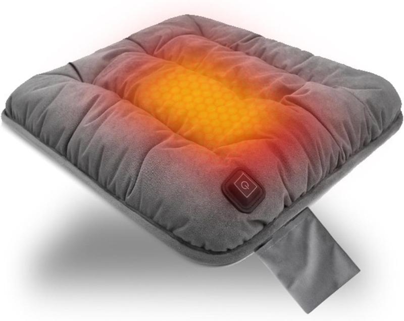 SEEYA 電気座布団 USB ホットマット 一人用 あったか座布団 3段階温度調整 5秒速暖（45℃/55℃/65℃） 洗える 椅子用ヒーター オフィス/教室/在宅勤務対応 45*45cm （移動電源別売が必要）