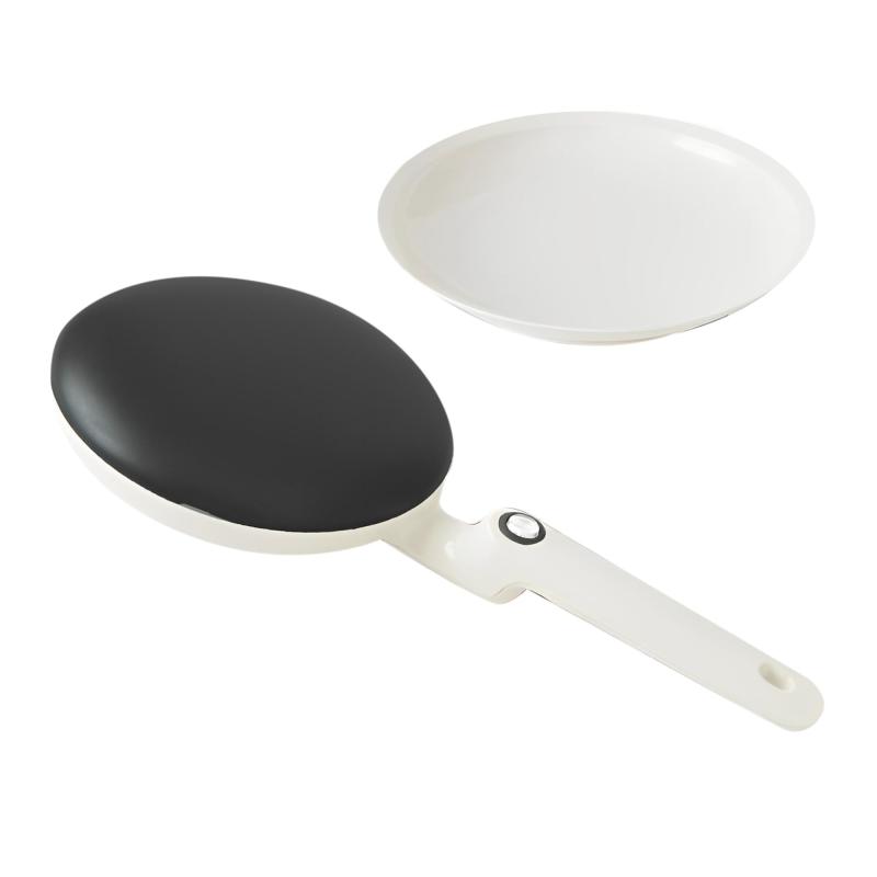 [東京Deco] ハンディクレープメーカー 直径20cm 専用トレー付き ホットプレート [約3秒で生地が焼ける] お手入れ簡単 軽量＆コンパクト 家庭用 クレープ焼き器 クッキングトイ 生地が破れに