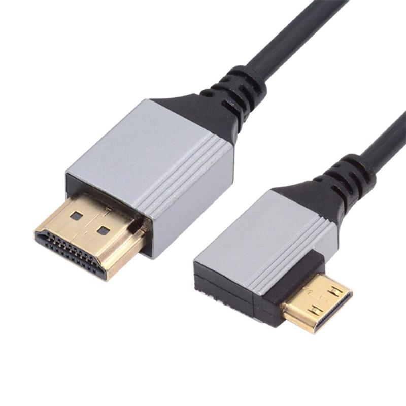 NFHK 90度直角ミニHDMI 2.1 超薄型HDTVケーブル 8K 4K ハイパースーパーフレキシブルスリムコード タイプAからタイプC カメラHDTV用 50cm