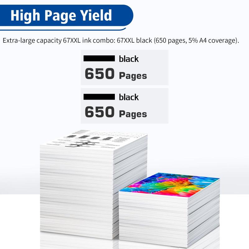 互換の再生67XL 67XXL黒インクカートリッジ 67XL (2 黒セット) 大容量 残量表示 対応機種 HP 6020 6052 6055 6058 6075 6420 6452 6455 6458 1255 2732 2752 2755 4140プ