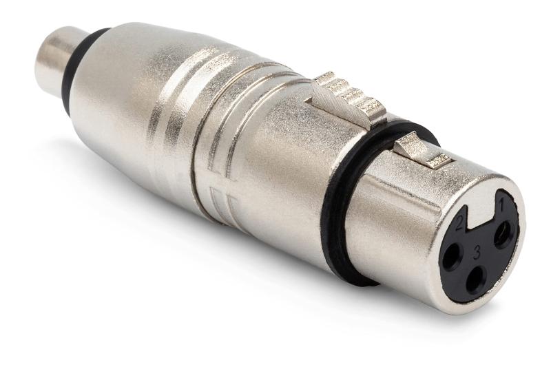 Hosa GXF-132 RCAメス-XLR3ピンメス 変換アダプターホサワールドクラスの製造技術で高品質な製品を作り続ける世界的なケーブルメーカー「Hosa」。GXF-132は、RCAピンプラグをXLRメスに変換するためのアダプターです。プラグ：RCAメス - XLRキャノンメス