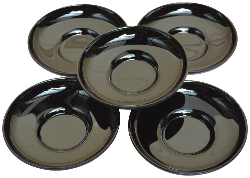 角田清兵衛商店 ダルマ 茶托 11cm 5枚セット 黒塗 TY1-5(5)