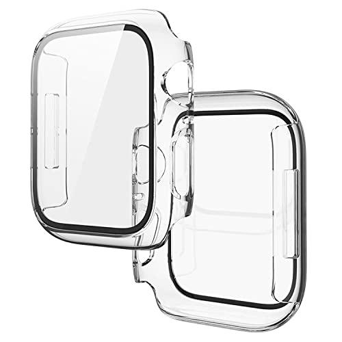 スマートウォッチ保護ケース・Apple Watch Series 9/8/7用 ケース ガラスフィルム ケース カバー 全面保護 液晶カバー アップルウォッチ シリーズ7 41mm/45mm用 ハードケース 保護ケース フィルム一