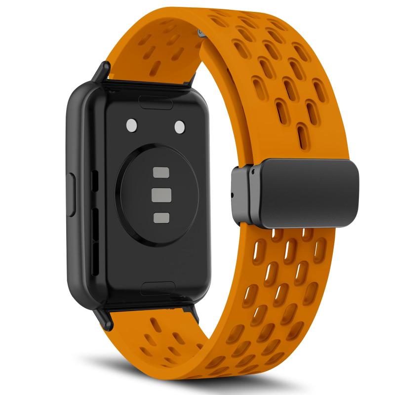 [RoSoki] バンド Huawei Watch Fit 2 対応 バンド シリコン製 マグネット付き スポーツバンド ストラップ 替えバンド Huawei Watch Fit 2 対応 通気性 快適 装着簡単 男女兼用 交換ベルト 防水性 柔らかい(2.0)