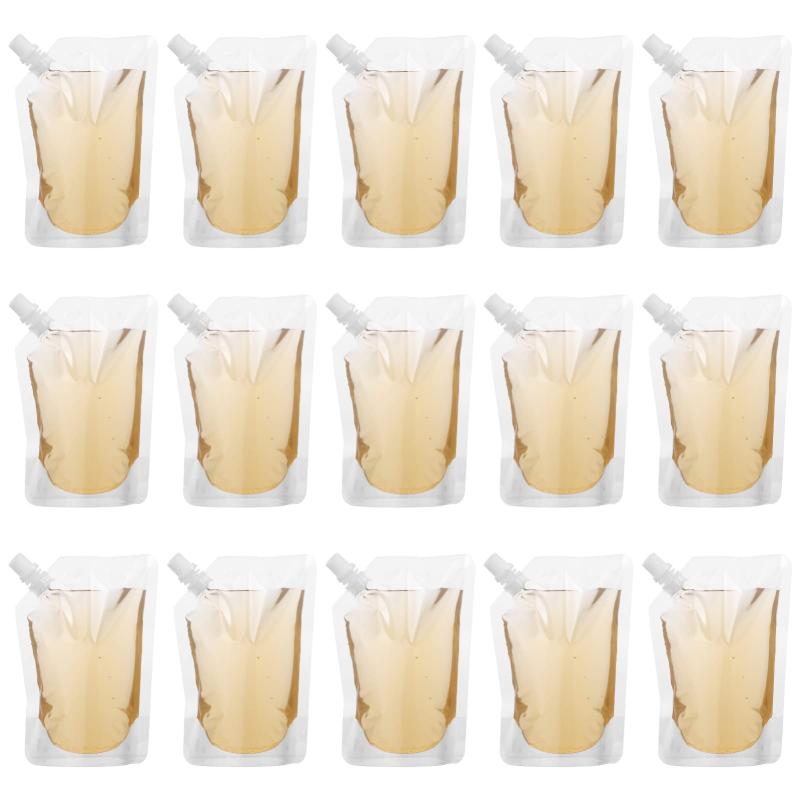 BESTOYARD ドリンクバッグ 袋 パウチ容器 350ml プラスチック製 飲料バッグ ビニール袋 ジュース飲料袋 飲み物バッグ 透明 密封保存袋 アウトドア時便利 ジュースポーチ ジュース 水 飲み物 保