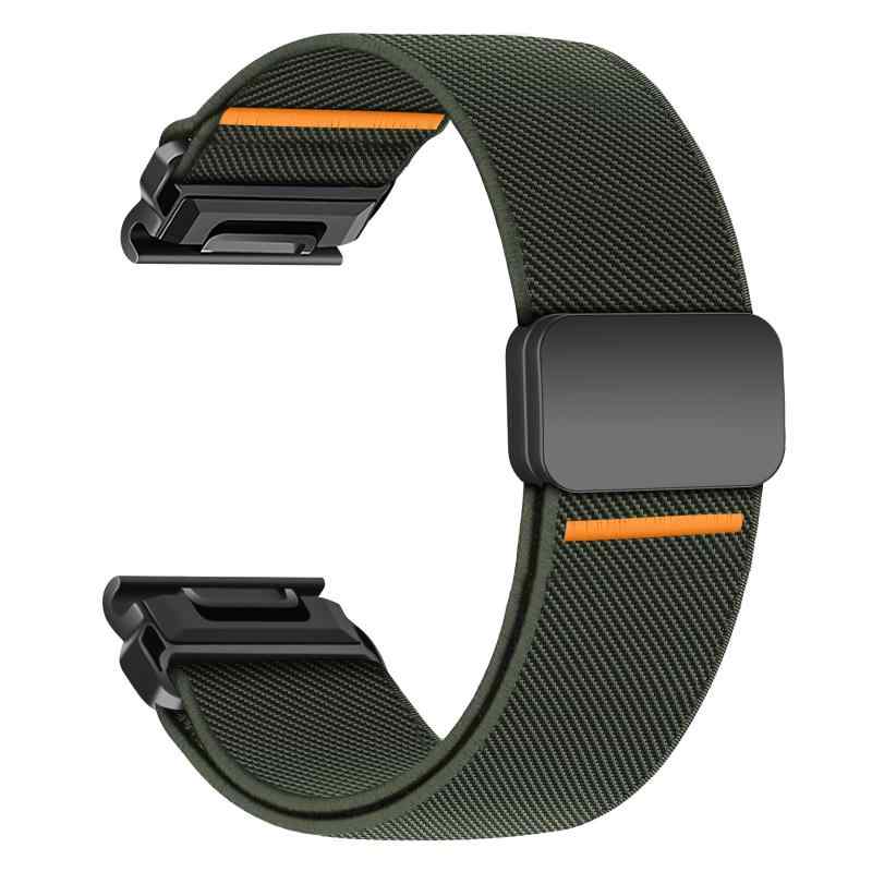 コンパチブル Garmin ベルト 22mm 用ナイロン伸縮性腕時計バンド,マグネット式 for Garmin Fenix 8 & Tactix 8 AMOLED 47mm/Fenix E / 7 / 7 Pro/ 6/ 6 Pro/ 5/ 5