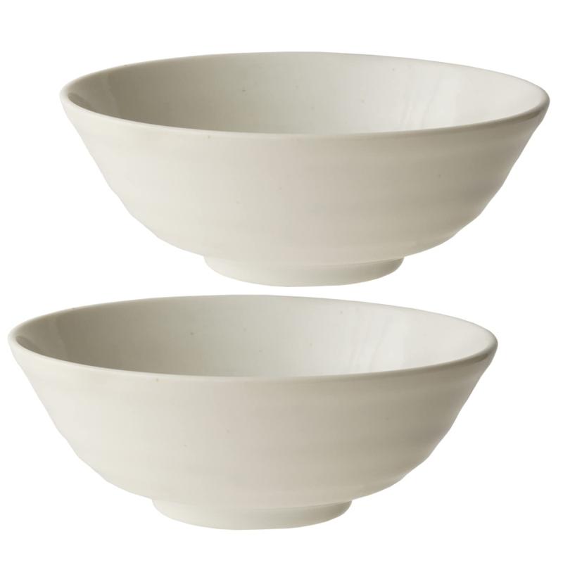 Dolce duo ラーメンどんぶり 2個 おしゃれ どんぶり 美濃焼 麺鉢 丼 無地 食器 (箱入り) 直径約20cm 高..