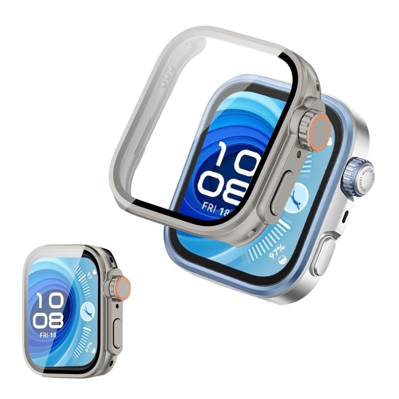HUAWEI WATCH FiT 4 Pro용 케이스 커버 유리 필름 일체형 케이스 [NOUKAJU]For HUAWEI WATCH FiT 4 Pro 스마트 워치 케이스 보호 필름 일체 보호 케이스 PC+강화 유리프 일체형 전