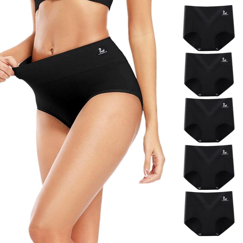 [IKNIYO] ショーツ レディース 深め 綿100 女性 下着 ハイウェスト パンツ 高通気性と伸縮性 パンティ【5枚/4枚】