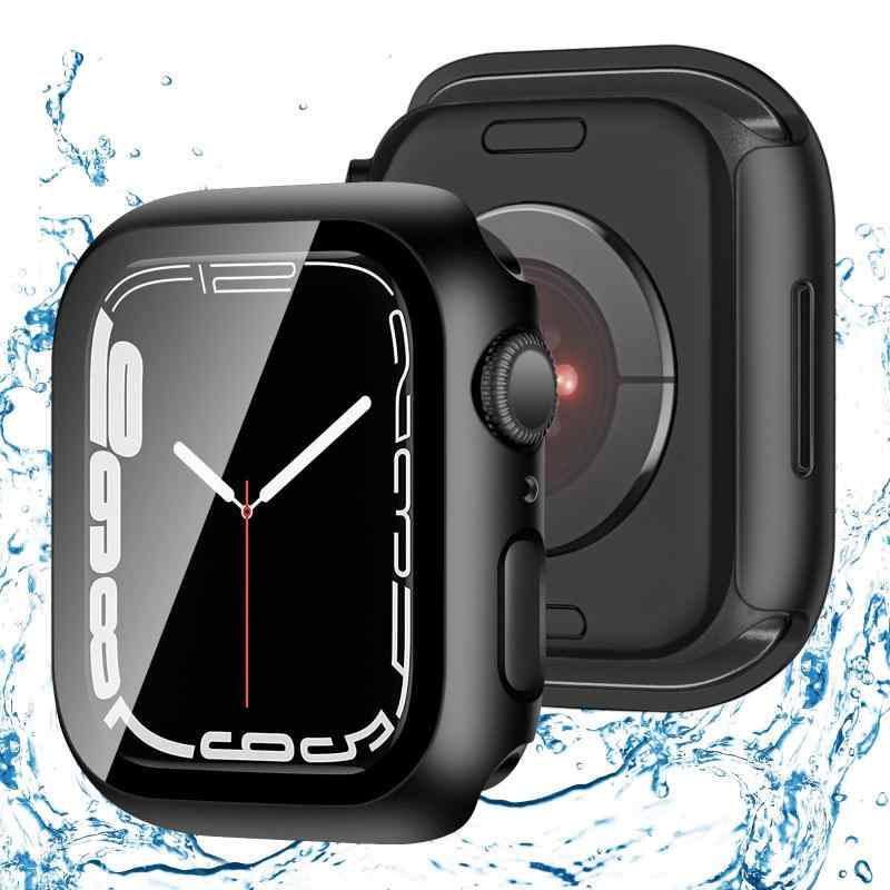 乐天商城 - FAZHAN 対応 Apple Watch ケース 45mm Series 9/8/7 防水 アップルウォッチ カバー ガラスフィルム 一体型 Apple Watch カバー アップルウォッチ ケース 耐衝撃 全面保護 装着簡単 高耐久 高透過率 PC素