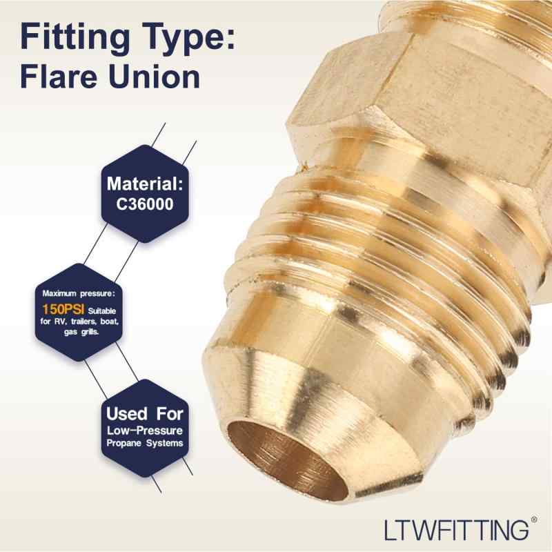 LTWFITTING フレアユニオン フィットチューブ外径3/8" OD 5個入り