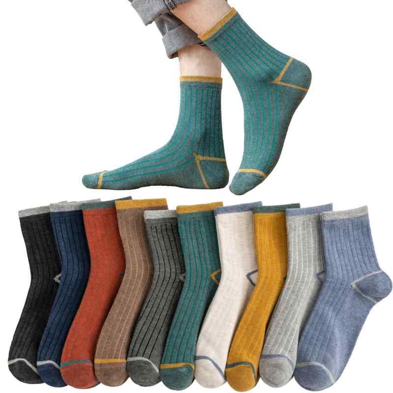 [Yonvox] 靴下 メンズ ビジネスソックス 5/6/10足セット 抗菌防臭 吸汗速乾 通気性 コーマー綿 紳士用 クルーソックス 適度な厚さ ビジネス カジュアル スポーツ 四季対応 24-28cm