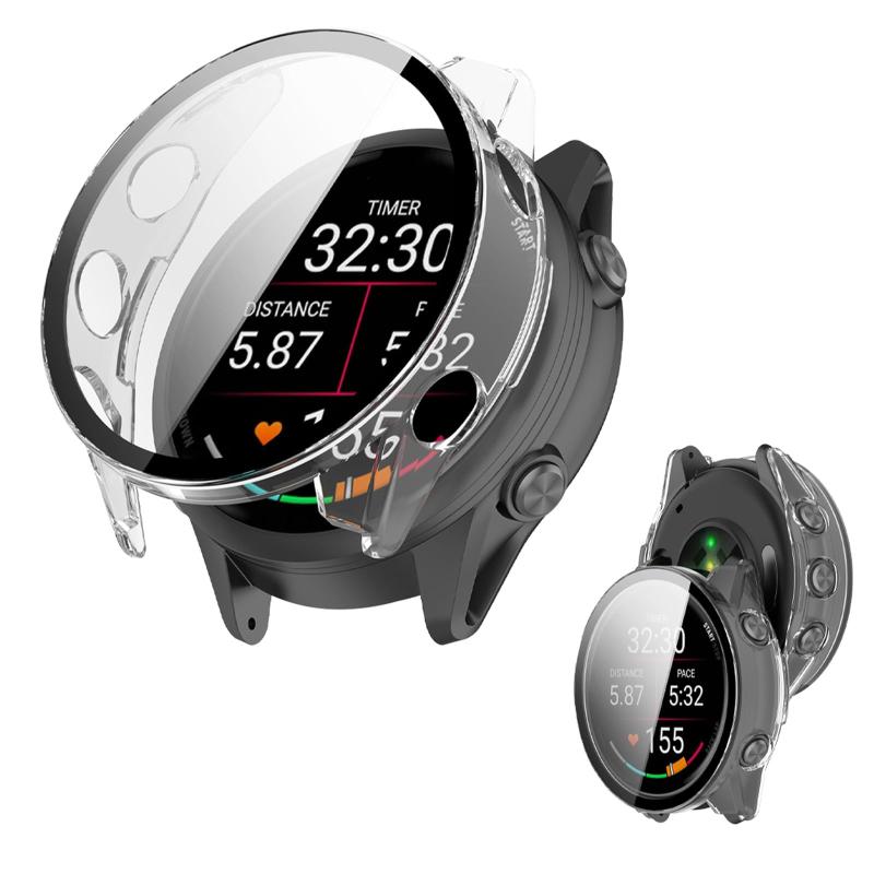 Garmin Forerunner 570 42MM용 케이스 커버 유리 필름 일체형 케이스 [NOUKAJU]For Garmin Forerunner 570 42MM 스마트 워치 케이스 보호 필름 PC+강화 유리프 커버 일체