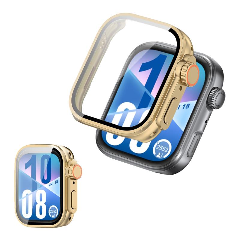 HUAWEI WATCH FiT 4 Case Cover with Integrated Glass Film 【NOUKAJU】For HUAWEI WATCH FiT 4 Smartwatch Case with Integrated Screen Protector, PC + Tempered Glass, Full Coverage