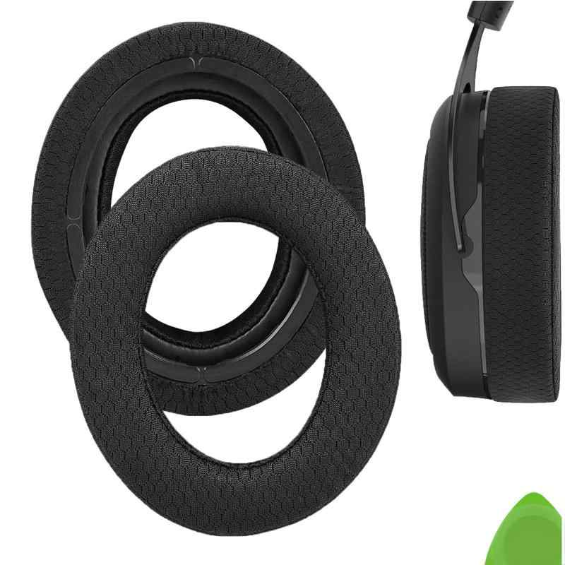 Geekria イヤーパッド Comfort 互換性 パッド コルセア Corsair HS70 PRO/ HS60 PRO/ HS50 PRO ヘッドホンに対応 パッド イヤー/イヤーカップ (メッシュファブリック/黒)