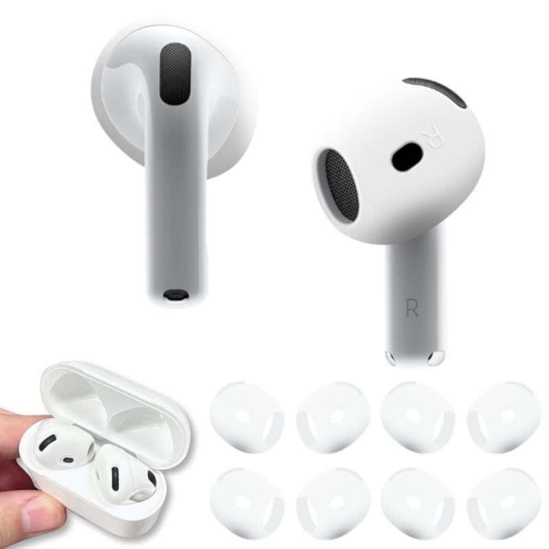 乐天商城 - AT Procut AirPods 4 イヤーピース イヤーカバー 左右4セット入り 伸びるシリコン素材 エアーポッズ4 交換用