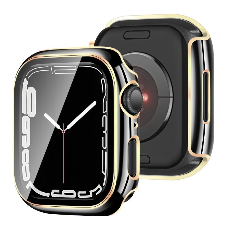 乐天商城 - FAZHAN 対応 Apple Watch ケース 45mm Series 9/8/7 保護 アップルウォッチ カバー ガラスフィルム 一体型 メッキ加工 Apple Watch カバー アップルウォッチ ケース 耐衝撃 全面保護 装着簡単 高耐久 高透