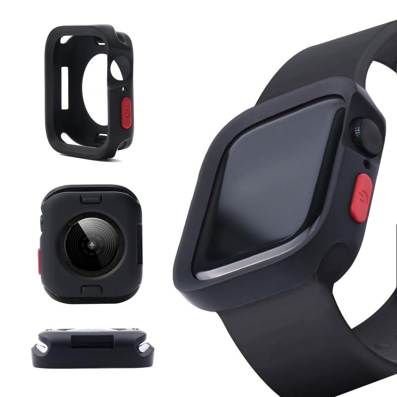 乐天商城 - ウェアプラネット Apple Watch 用 ケース 41/40mm 対応 【Series 9-4、SE 3-1】 FLUFFY POT ソフトケース 落下 衝撃 吸収 ディスプレイ 保護カバー アップルウォッチ カバー WP26950 マット ブラック
