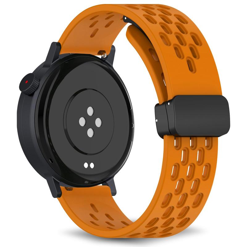 [RoSoki] 22mm バンド CMF by Nothing Watch 3 Pro/CMF by Nothing Watch Pro 2 対応 シリコン製 マグネット付き スポーツバンド 替えストラップ 交換ベルト 柔らかい 通気性 磁気付き 装着