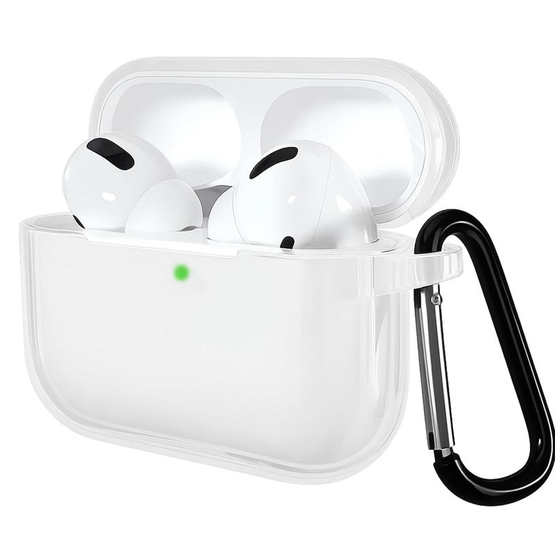 【2024改良モデル】CABOBE AirPods 4 用 ケース AirPods 第4世代 超極薄 シリコンケース LED可視 ワイヤレス充電対応 防塵 耐衝撃 アップルイヤホン 保護ケース カラビナ付き Airpods 4 対応 保護ケース
