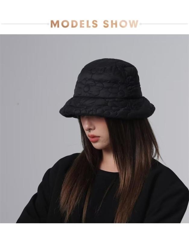 [Uroi] バケットハット 秋冬 レディース 帽子 ハット キルティング 小顔効果 防風 保温 通勤 通学 カジュアル
