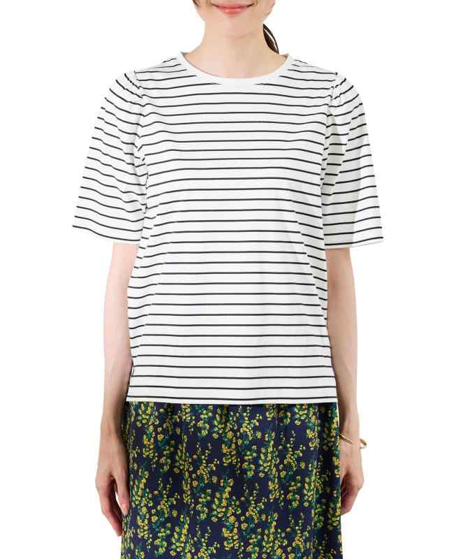 [ロペピクニック] カットトップス【UVカット・接触冷感】 70シルケットパフスリーブトップスレディース