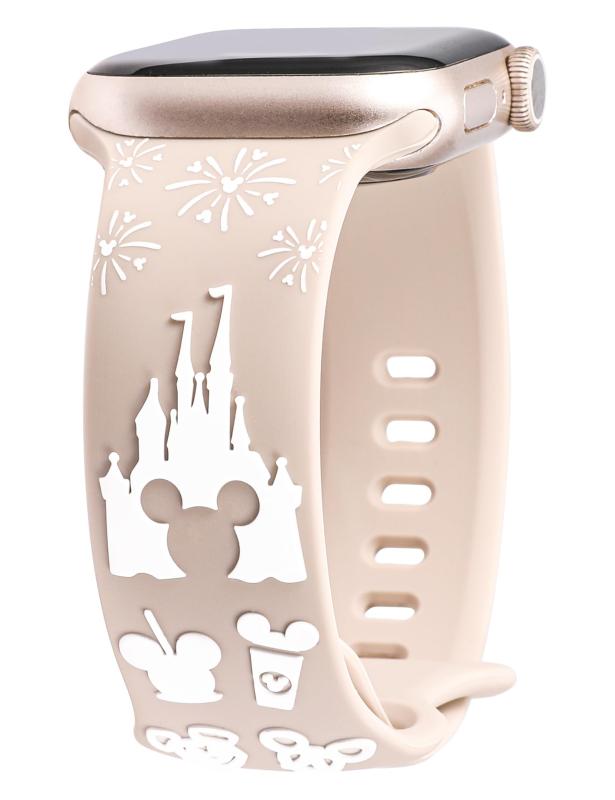 Girovo コンパチブル Apple Watch バンド シリコン かわいい 浮き彫りキャラクター 38／40／41／42／44／45／46／49mm アップルウォッチ バンド おしゃれ 可愛い 3D風 バイカラー あっぷるうぉっち 交