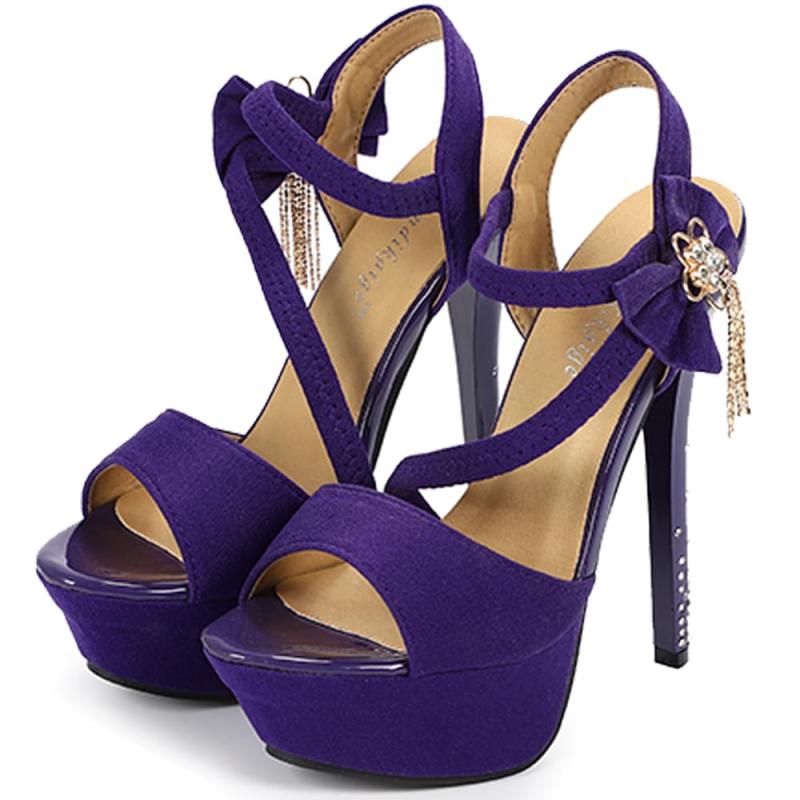 キッソス（KISSOS） レディース パンプス オープントゥ ハイヒール アンクルストラップ リボン 15cm キャバヒール サンダル 厚底