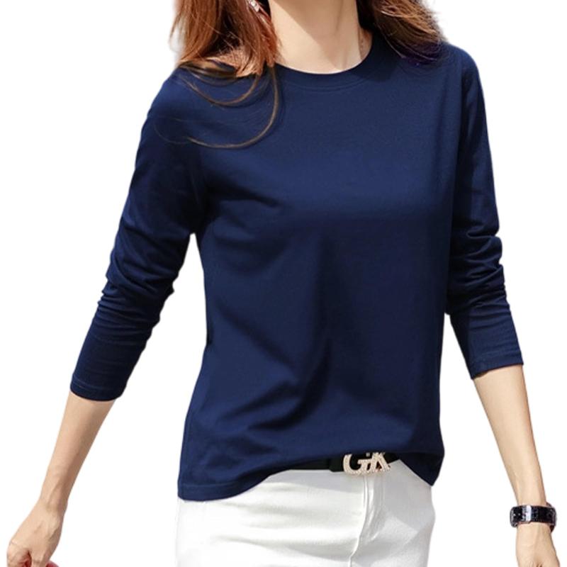 乐天商城 - [Tumao] カットソー 長袖 レディース 綿100％ ロンt 無地 tシャツ コットン Uネック ロンティー 綿100 丸首 シンプル トップス やわらかな肌触り 着心地 適度な厚み 秋 冬