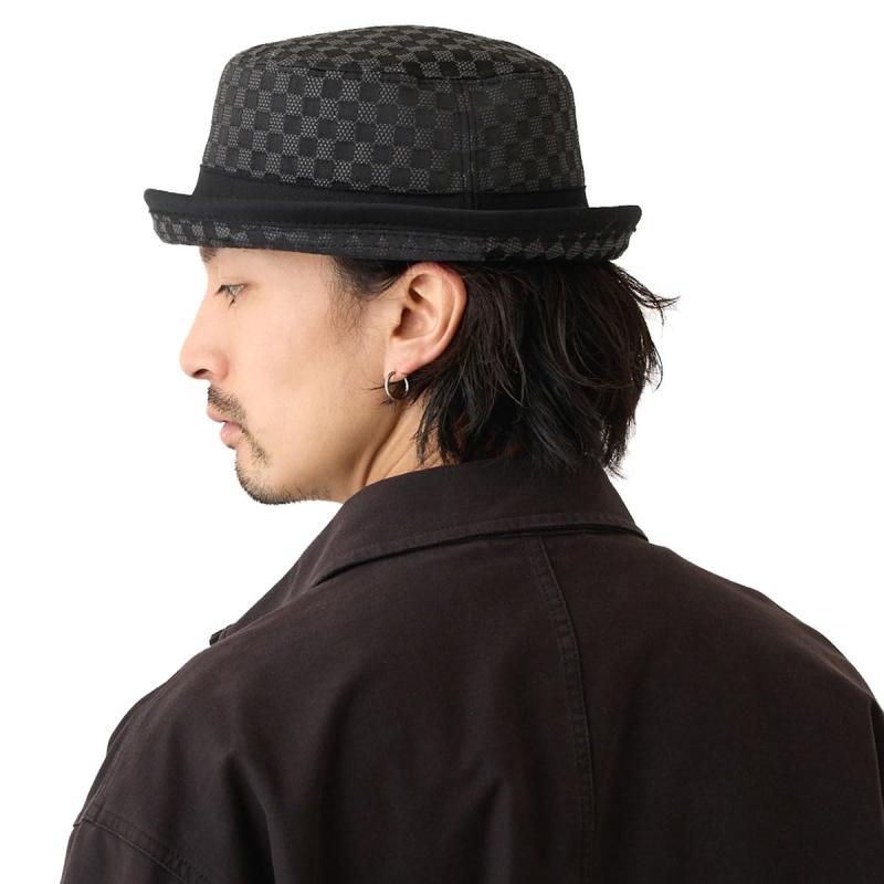 乐天商城 - ハッピーハット 帽子 格子柄 ポークパイハット 2WAY 大きいサイズも選べる hat-899 オールシーズン 男女兼用 チェック柄 バケットハット たためる