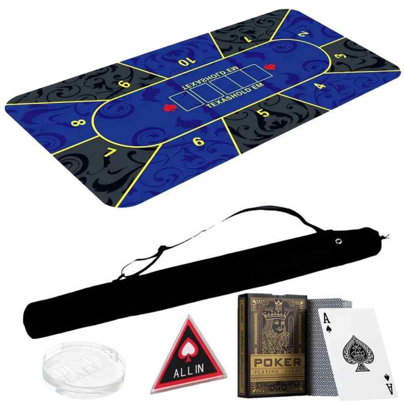 乐天商城 - 【5点セット】60×120cm ポーカーマット ポーカーセット ALL IN DEALER トランプ 収容ケース