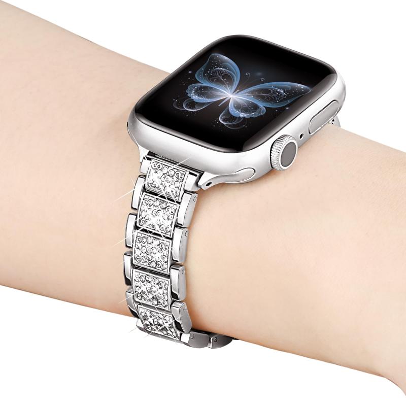 [SIBOYL] ラグジュアリー極細バンド合うアップルウォッチ バンド レディース41mm 40mm 38mm 44mm 45mm 42mm 49mm、エレガントでレトロ、キラキラ可愛いのコンパチブルApple Watch バンド、おしゃれ人気金