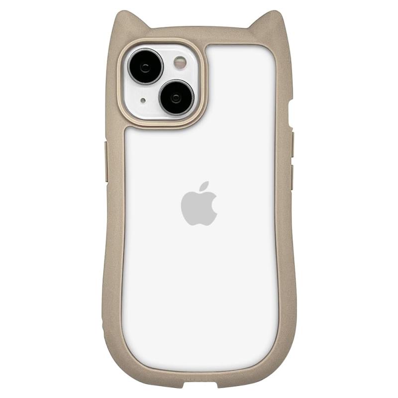 Rakuten - 猫耳ケース みみ シンプル 携帯電話ケース スマートフォンアクセサリiphone16e 韓国 くすみカラー シルエット 肉球形サイドボタン 猫好き PC クリア 手にフィット 透明 可愛いおしゃれ シンプ