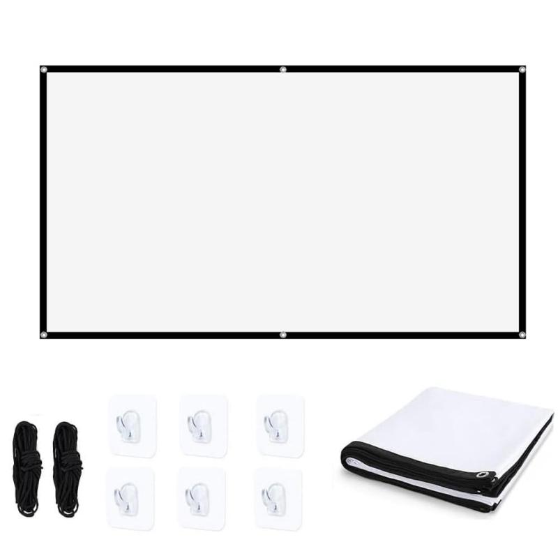 プロジェクタースクリーン 折りたたみ式 ポータブル 16:9 4K/8K対応 ホームシアター用 マットホワイト 反射防止