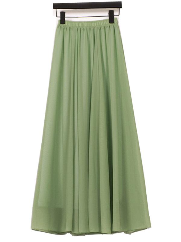 [レモンツリーセブン] マキシスカート レディース シフォン マキシ ロング スカート