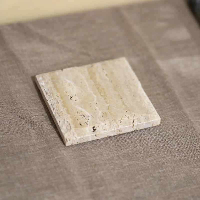 多機能 大理石プレート | アクセサリー展示台・小物置き・高級コースター | エレガントなホーム＆オフィスデコ| 10cm×10cm | 正方形・ホワイト