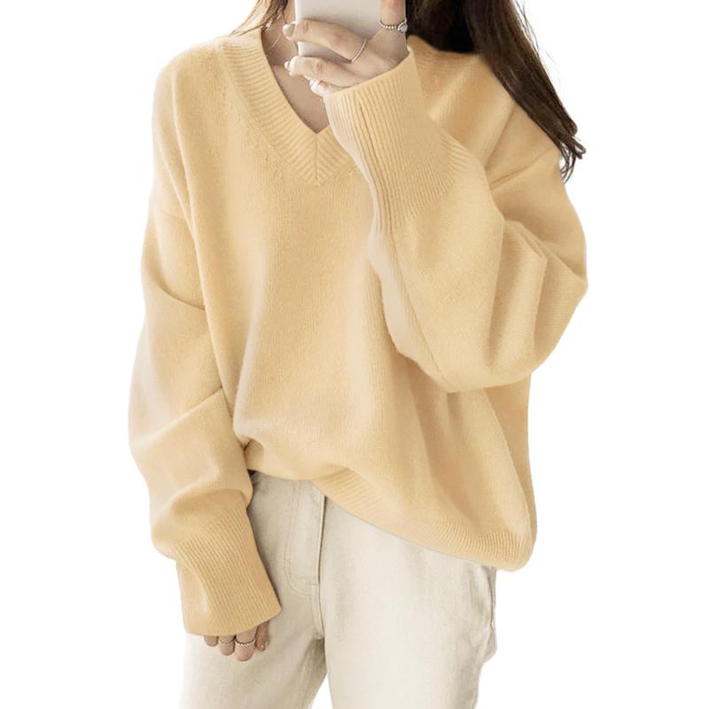 [MEME XTRA] メメエクストラ セーター レディース ニット 秋 冬 vネック 長袖 トップス 無地 ゆったり ロング 大きいサイズ チュニック キレイめ おしゃれ オフィス 着痩せ 柔らかい 体型カバー