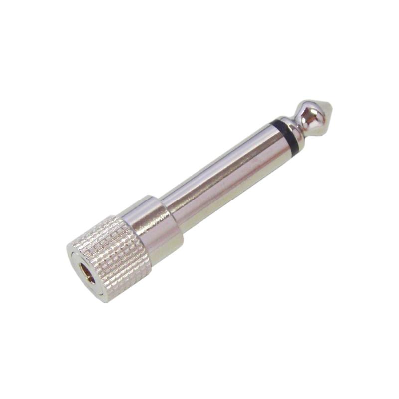 φ3.5mm モノラルミニプラグ(メス) → φ6.3mm モノラル標準プラグ(オス) 変換プラグ